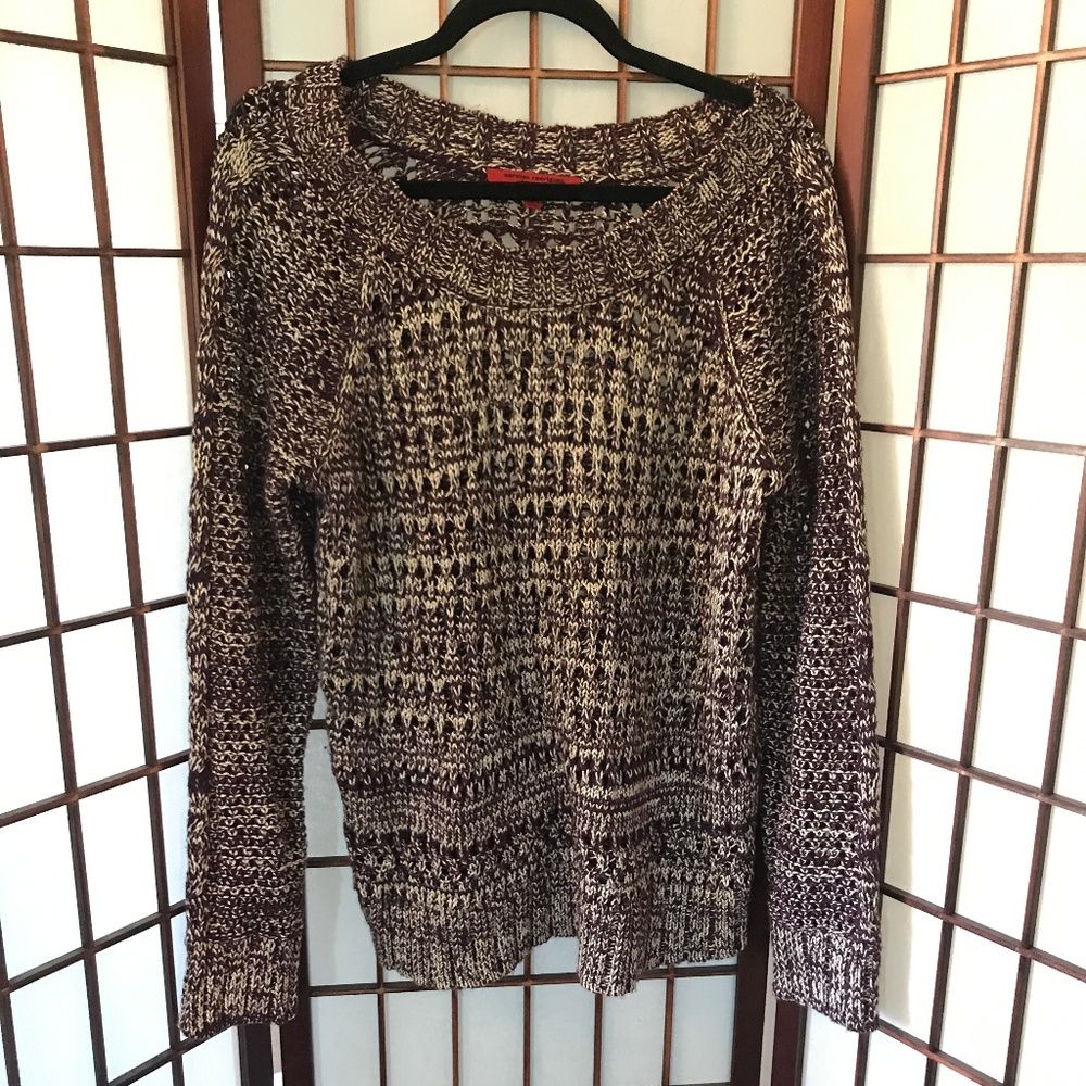 Chunky Knit Purple & Gold Sweater